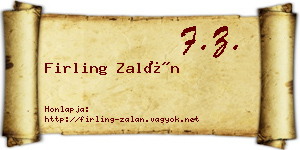 Firling Zalán névjegykártya